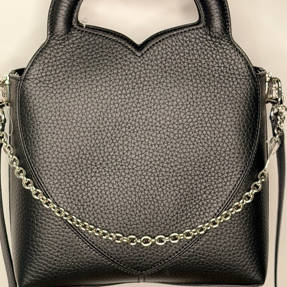 Tiffany & Co. Bucket Bag Heart Purse In Black Leather NWT Authentic - Picture 3 of 9
